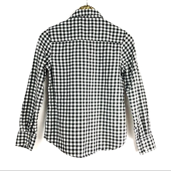 Merona Black White Plaid Button Up S - Picture 3 of 7